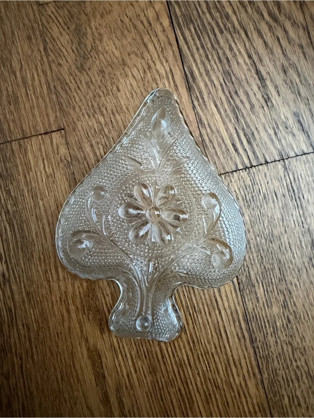 Vintage Indiana Glass Spade Mini Trinket Dish Ashtray Clear